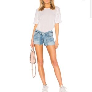 FRAME denim front tie shorts
